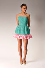 Load image into Gallery viewer, Hand woven Aso Oke Mini dress
Mini dress
Mint and pink mini dress