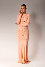 Load image into Gallery viewer, Peach bamboo dress.
Maxi peach dress.
Smocked maxi dress.