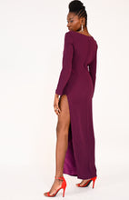 Load image into Gallery viewer, Asymmetrical plum dress