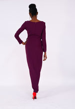 Load image into Gallery viewer, Asymmetrical plum dress
