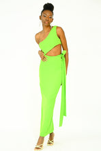 Load image into Gallery viewer, Neon green cut out dress