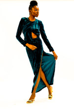 Load image into Gallery viewer, Green cut-out dress